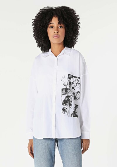 Image de Chemise À Manches Longues Blanc    Femme
