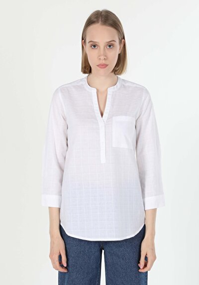 Image de Chemise À Manches Longues Blanc    Femme