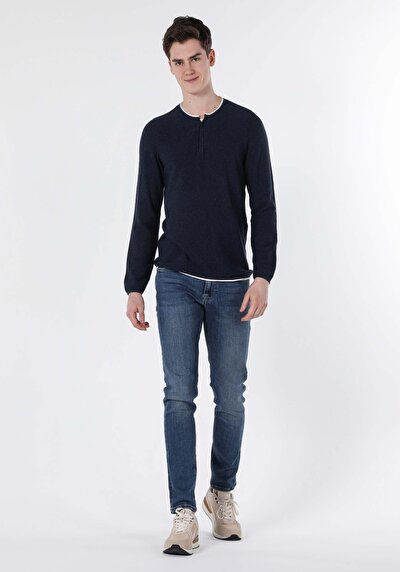 Image de Pull Marine Slim Fit   Homme