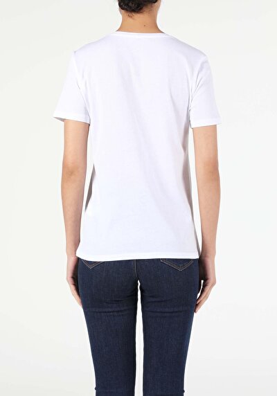 Image de T-shirt À Manches Courtes Blanc Regular Fit Femme