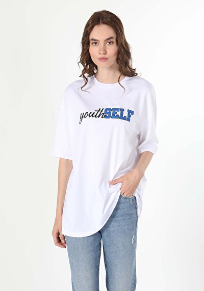 Afficher les détails de T-shirt À Manches Courtes Blanc   Femme