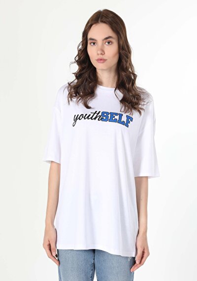 Afficher les détails de T-shirt À Manches Courtes Blanc   Femme