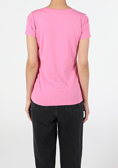Image de T-shirt À Manches Courtes Rose Slim Fit  Femme