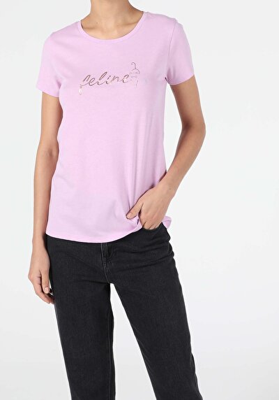 Image de T-shirt À Manches Courtes Violet Regular Fit  Femme