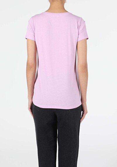 Image de T-shirt À Manches Courtes Violet Regular Fit  Femme