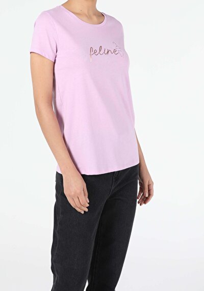 Image de T-shirt À Manches Courtes Violet Regular Fit  Femme