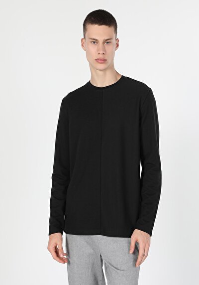 Image de T-shirt À Manches Longues Noir Regular Fit  Homme