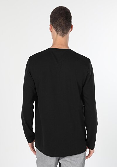 Image de T-shirt À Manches Longues Noir Regular Fit  Homme
