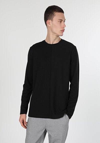 Image de T-shirt À Manches Longues Noir Regular Fit  Homme