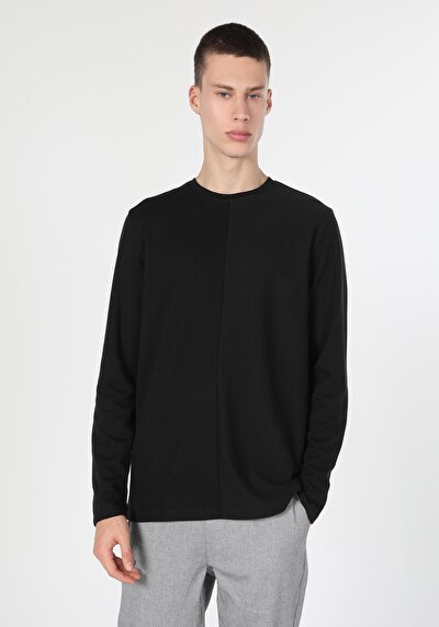 Image de T-shirt À Manches Longues Noir Regular Fit  Homme