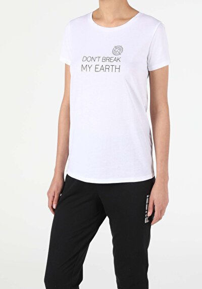Image de T-shirt À Manches Courtes Blanc Regular Fit  Femme