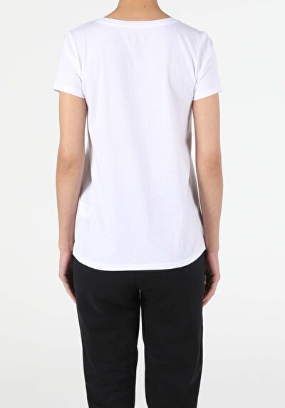 Image de T-shirt À Manches Courtes Blanc Regular Fit  Femme