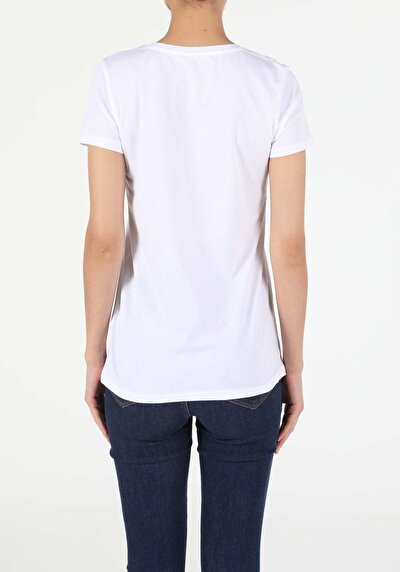 Image de T-shirt À Manches Courtes Blanc Regular Fit  Femme