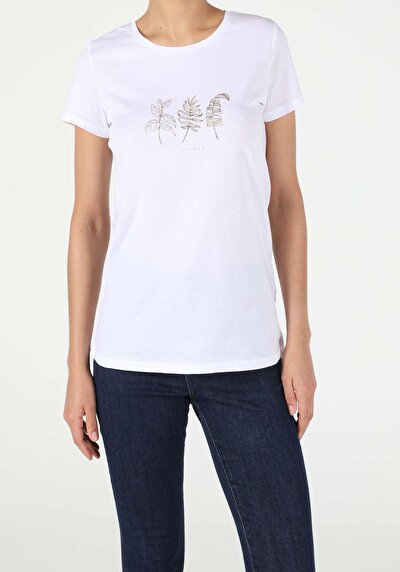Image de T-shirt À Manches Courtes Blanc Regular Fit  Femme