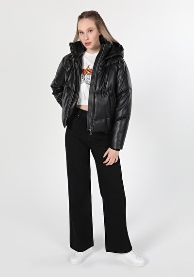 Image de Veste Pu Noir   Regular Fit Femme