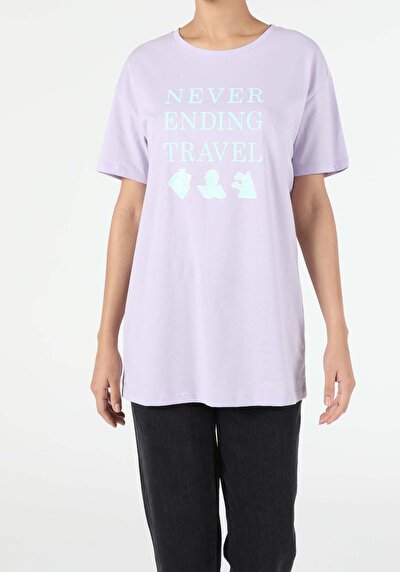 Image de T-shirt À Manches Courtes Violet Comfort Fit  Femme