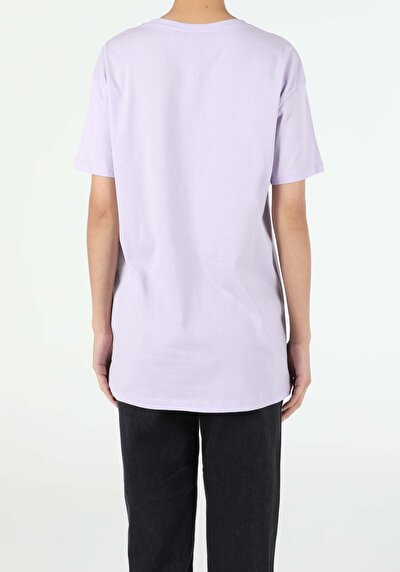Image de T-shirt À Manches Courtes Violet Comfort Fit Femme
