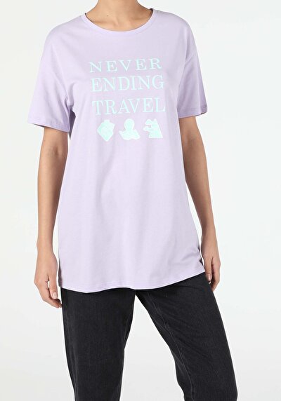 Image de T-shirt À Manches Courtes Violet Comfort Fit Femme