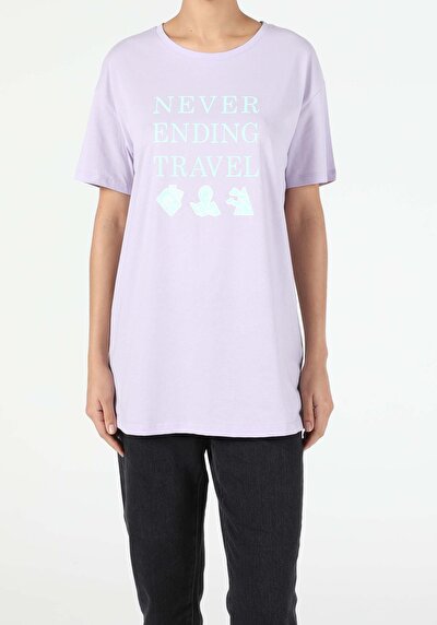Image de T-shirt À Manches Courtes Violet Comfort Fit  Femme