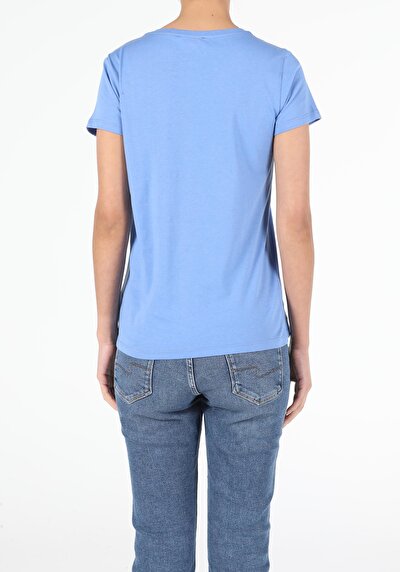 Image de T-shirt À Manches Courtes Bleu Regular Fit  Femme