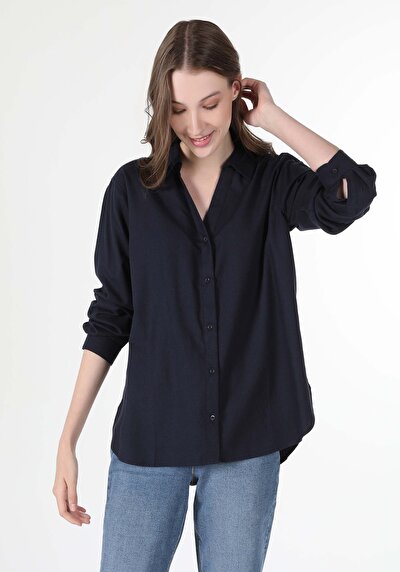 Image de Chemise À Manches Longues Marine Regular Fit Femme