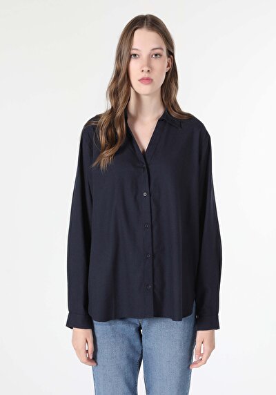Image de Chemise À Manches Longues Marine Regular Fit   Femme