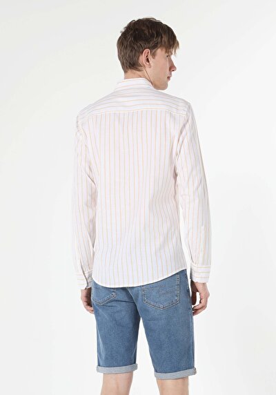 Image de Chemise À Manches Longues Jaune Slim Fit   Homme
