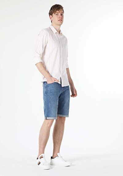 Image de Chemise À Manches Longues Jaune Slim Fit Homme