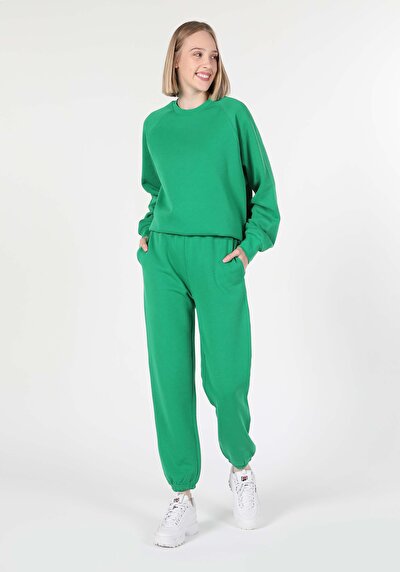 Afficher les détails de Pantalon De Survêtement Vert Regular Fit Femme