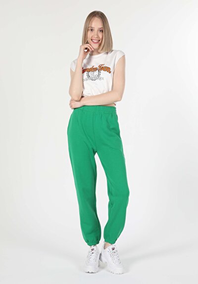 Afficher les détails de Pantalon De Survêtement Vert Regular Fit Femme
