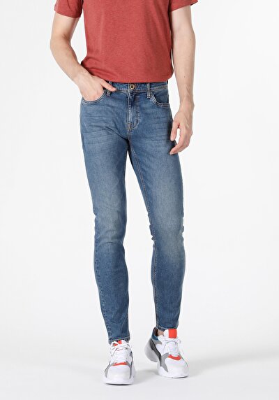 Image de 041 Danny Pantalon Bleu Slim Leg  En  Slim Fit Homme