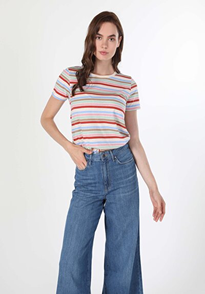 Image de T-shirt À Manches Courtes Multicolou   Femme