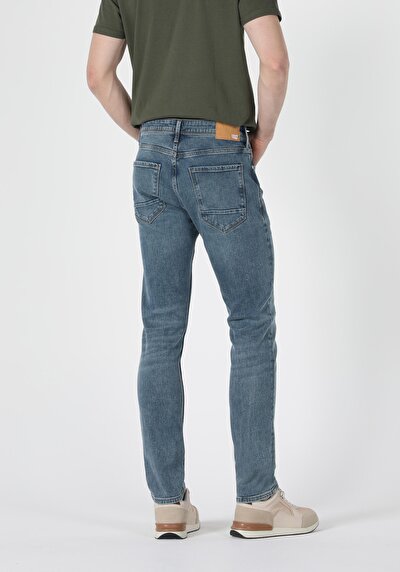 Image de 044 Karl Pantalon Bleu Slim Leg En Straight Fit Homme