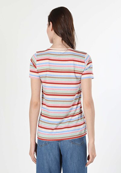 Image de T-shirt À Manches Courtes Multicolou Femme