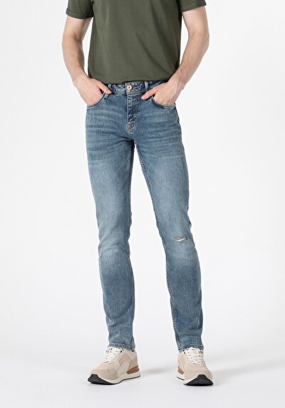 Image de 044 Karl Pantalon Bleu Slim Leg  En  Straight Fit Homme