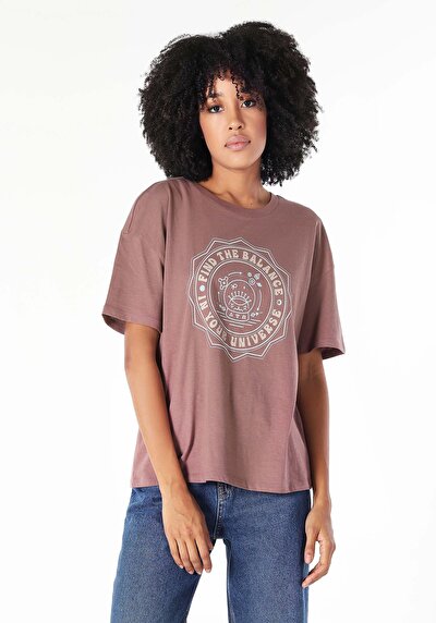 Image de T-shirt À Manches Courtes Marron   Femme