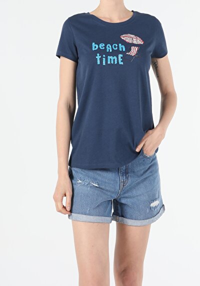 Image de T-shirt À Manches Courtes Marine Regular Fit Femme