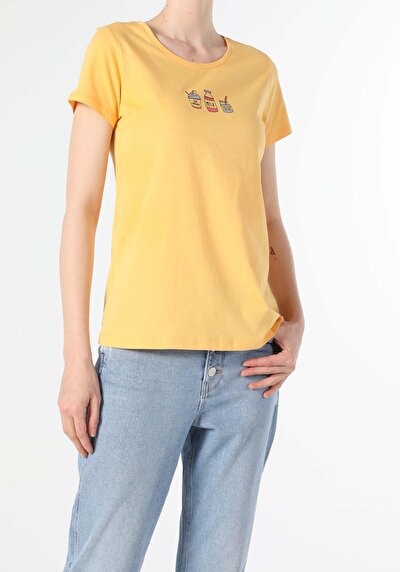 Image de T-shirt À Manches Courtes Jaune Regular Fit  Femme