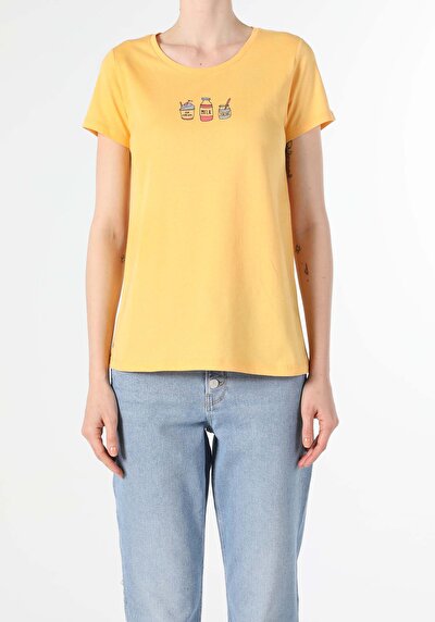 Image de T-shirt À Manches Courtes Jaune Regular Fit  Femme