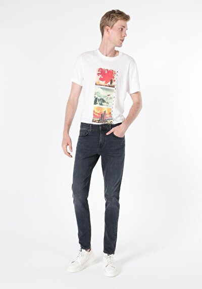 Image de 041 Danny Pantalon Bleu Foncé Slim Leg En Slim Fit Homme