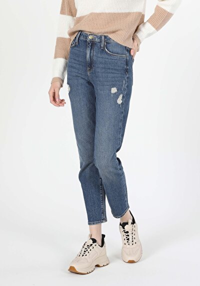 Image de 891 Maya Pantalon Denim   En  Slim Fit Femme
