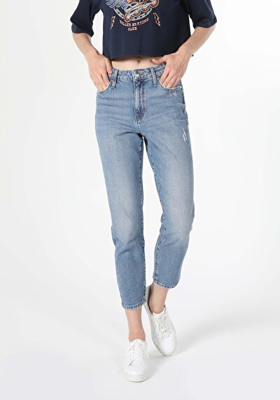 Image de 891 Maya Pantalon Bleu   En  Slim Fit Femme