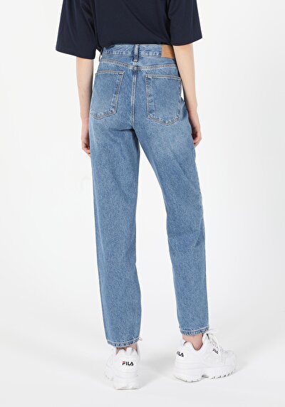 Image de 893 Julia Pantalon Bleu Tapered Leg En Boyfriend Fit Femme