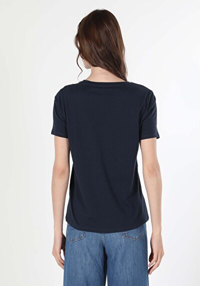 Image de T-shirt À Manches Courtes Marine   Femme
