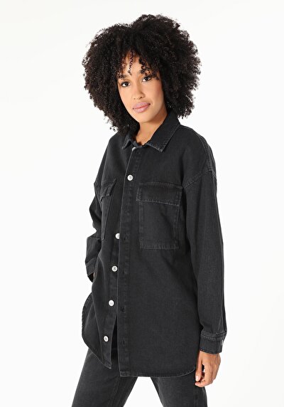 Image de Chemise À Manches Longues Denim Oversize Fit Femme