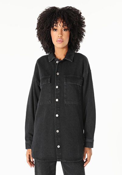Image de Chemise À Manches Longues Denim Oversize Fit   Femme