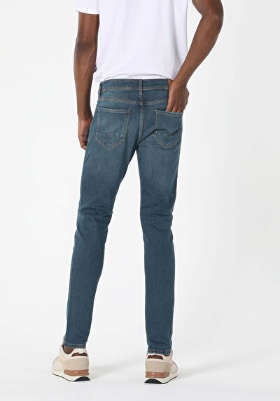 Image de 041 Danny Pantalon Bleu Slim Leg En Slim Fit Homme