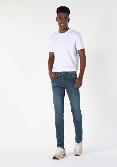 Image de 041 Danny Pantalon Bleu Slim Leg  En  Slim Fit Homme