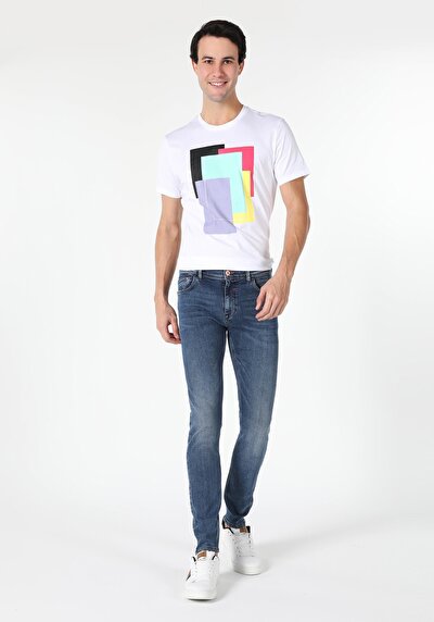 Image de 040 Alex Pantalon Bleu Skinny Leg En Skinny Fit Homme