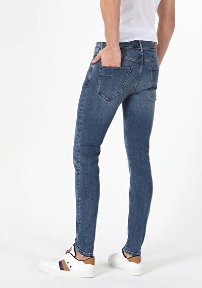 Afficher les détails de 040 Alex Pantalon Bleu Skinny  Leg  En  Skinny Fit Homme